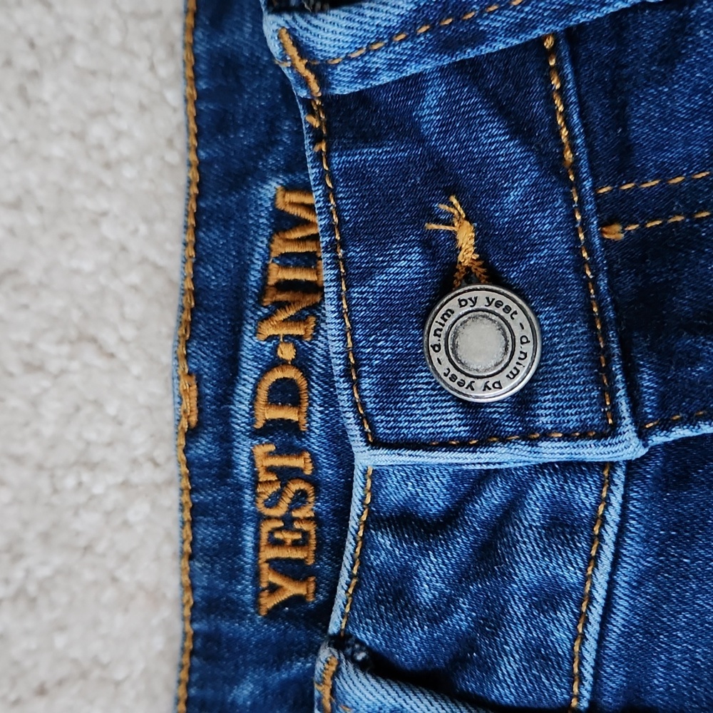 YEST D-NIM Jeans Dark Blue Denim Straight Leg Jeans Size 4 - Picture 4 of 12